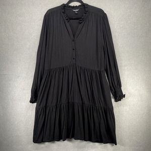 Baukjen Shirt Dress Size US 12 Button Front Tiered Payton LBD Comfy Soft Pockets